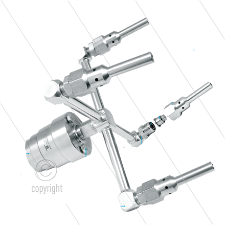 Spider Reinigungskopf - mit 4 Weitsprühdüsen - ohne EG-Düse