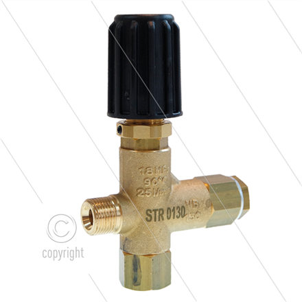 STR0130 - Bypass Regelventil - 70 Bar - 25 l/min - max 90°C - 3/8" IG x 3/8" AG