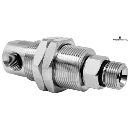 Swivel-90° with bulkhead fitting, Carbide/ss DYG-06-90° G1/4"F G3/8"M