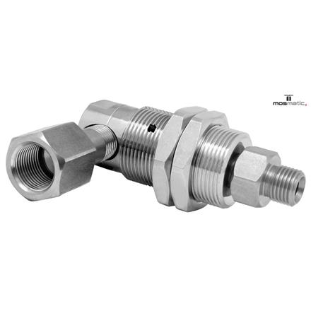 Swivel-90° with bulkhead fitting, ceramic/stainless DXG-06-90° G3/8"F G1/4"M