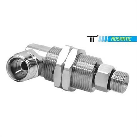 Swivel-90° with bulkhead fitting, ceramic/stainless DXG-06-90° M22x1,5-M G3/8"M