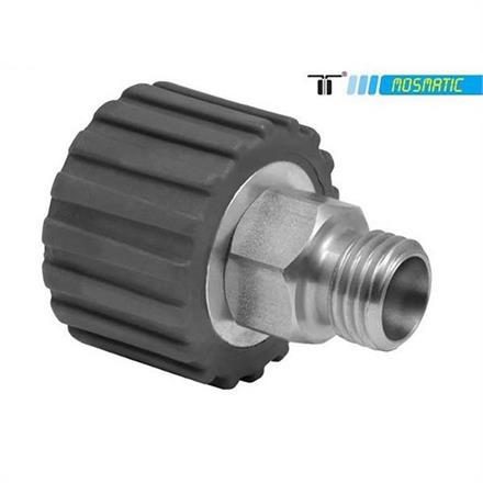 Swivel-coupling stainless/plastic-red DKS-06 M22x1,5-F M14x1,5-M