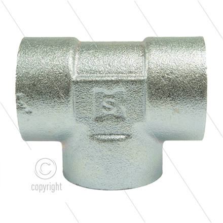 T-Stück Stahl - 3 x 1/4" IG - BSP