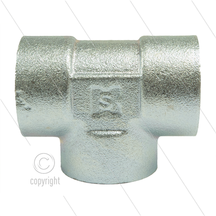 T-Stück Stahl - 3 x 3/8" IG - BSP