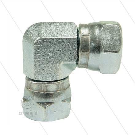 Winkel Stahl - 2 x 1/4" Überwurfmutter - BSP