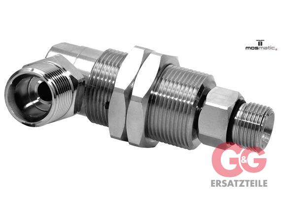 Drehgelenk-90° m.Schottgewinde, Keramik/rf DXG-06-90° M21x1,5-M G3/8"M