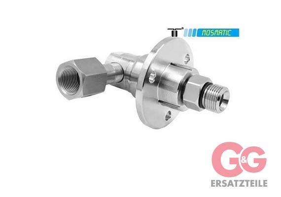 Drehgelenk-90° mit Flansch, Karbid/rf DYF-06-90° G3/8"F G3/8"M