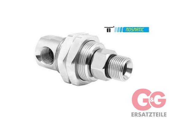 Drehgelenk m.Schottgewinde, INOX DGGI-06-90° G1/4"F G3/8"M M28x1,5