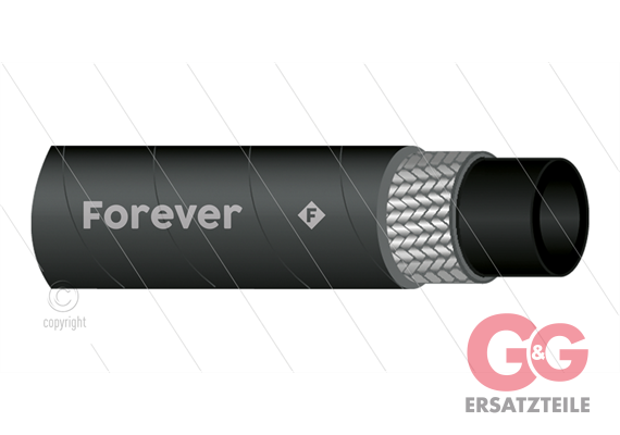 HD-Schlauch 1SCX-12 (1/2") - Forever - hoch abriebfest - schwarz - 200 Bar - 150°C