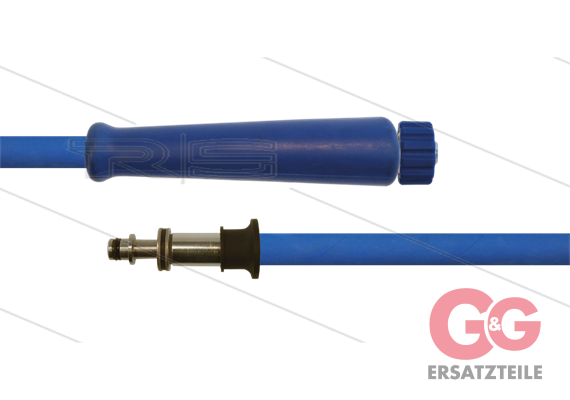 HD-Schlauch blau 2SC-08 - 10m - M22x1,5 HV flach x Ø11mm Stecknippel VA - 1x GKS - 400 Bar