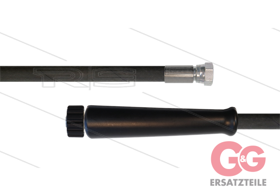 HD-Schlauch schwarz 1SC-10 - 15m - 3/8" DKR x M22x1,5 HV flach - 1x GKS - 250 Bar