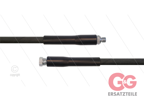 HD-Schlauch schwarz 1SN-06 - 15m - 3/8" DKR x 3/8" AGR - 2x GKS - 250 Bar