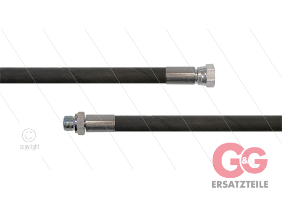 HD-Schlauch schwarz 2SC-10 - 50m - 3/8" AGR x 3/8" DKR - ohne GKS - 400 Bar