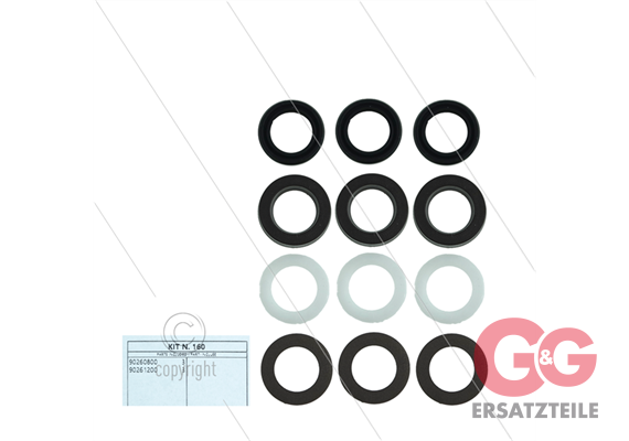 Kit 160 - Manschettensatz Ø15mm für 3 Plunger - Serie 63