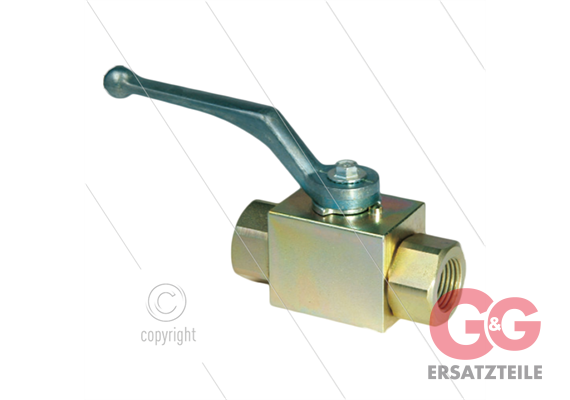 Kugelhahn 1/4" - Stahl verzinkt - 500 Bar - 2 x 1/4" IG
