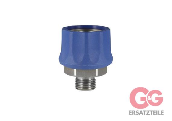 Kupplung ST-45-250 3/8 AG Edelstahl blau