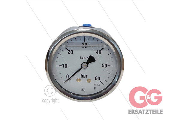 Manometer 0-60 Bar - 1/4" AG - Eingang hinten - Ø63mm