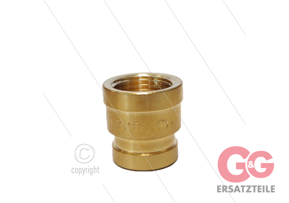 Muffe reduziert - Messing - 1/2" IG x 3/8" IG