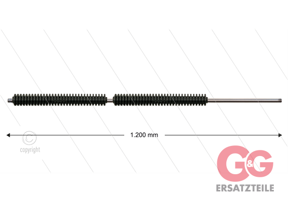 PFL Lanze - L=1200mm - gerade - Edelstahl - umspritzter Isolierung 2 x L=265 mm