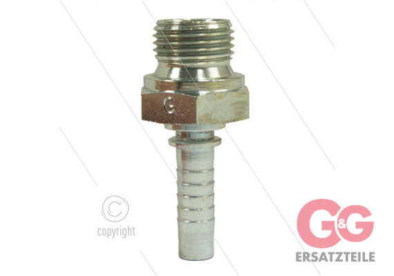 Pressnippel - Stahl - DN10 (3/8") - 1/2" AGR - SW27