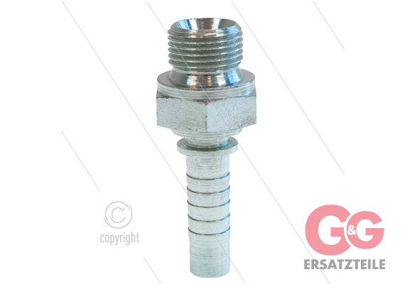 Pressnippel - Stahl - DN10 (3/8") - 3/8" AGR - SW22