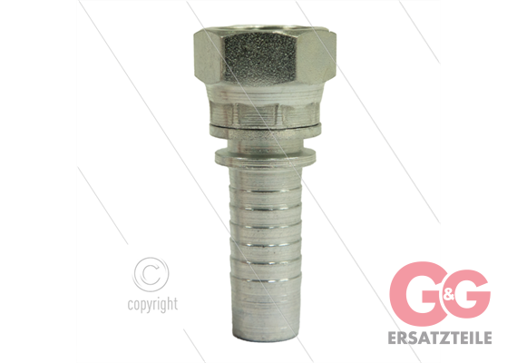 Pressnippel - Stahl - DN12 (1/2") - 3/8" DKR - SW19