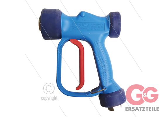 RB65 - blau - Messing - Lanzenanschluss - 24 Bar - 100 l/min - max 90°C - 2 x 1/2" IG