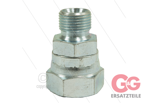 Reduziernippel - Stahl - 1/2" AG x 1/2" Überwurfmutter - BSP