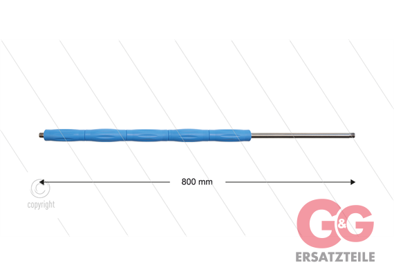 RP002 Lanze - L=800mm - gerade - VA - blau - Isolierung L=485mm - 500 Bar - max 80°C