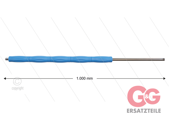 RP10 Lanze - L=1000mm - gerade - Edelstahl - blau - Isolierung L=495mm - 400 Bar - max 80°