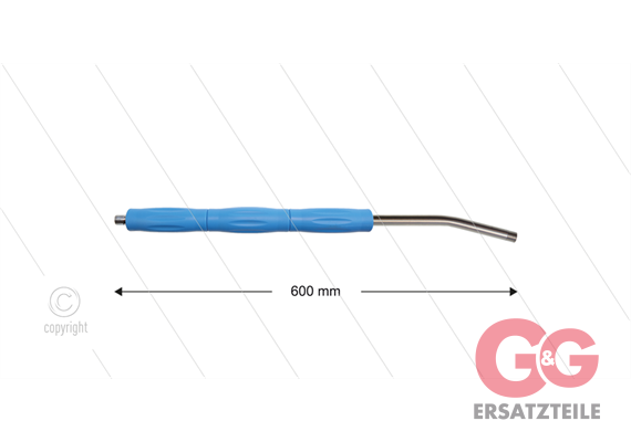 RP10 Lanze - L=600mm - gebogen - Edelstahl - blau - Isolierung L=295mm - 400 Bar - max 80°