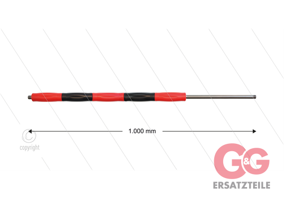 RP50 Lanze - L=1000mm - gerade - VA - Isolierung rot/schwarz L=495mm - 500 Bar - max 80°C