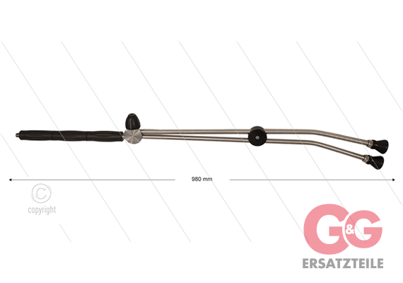 RP53 Doppellanze - L=980mm - Edelstahl - Ventil oben - Isolierung L=295mm
