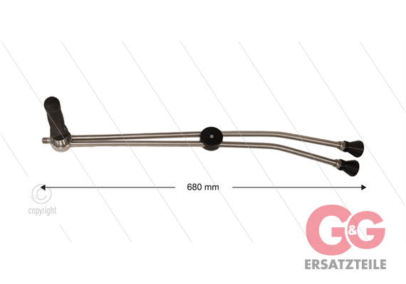 RP54 Doppellanze - L=680mm - Edelstahl - mit Seitengriff - ohne isolierung - 400 Bar