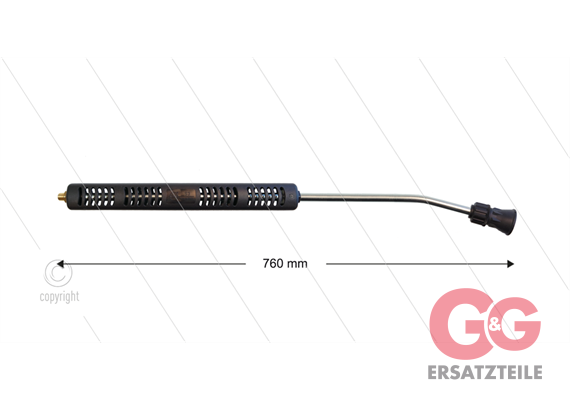 S3 Düsenrohr - L=760mm - gebogen - Stahl - mit Isohalbschalen L=360mm - max 160°C