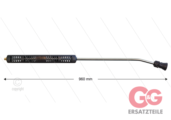 S3 Düsenrohr - L=960mm - gebogen - Stahl - mit Isohalbschalen L=360mm - 250 Bar - max 160°