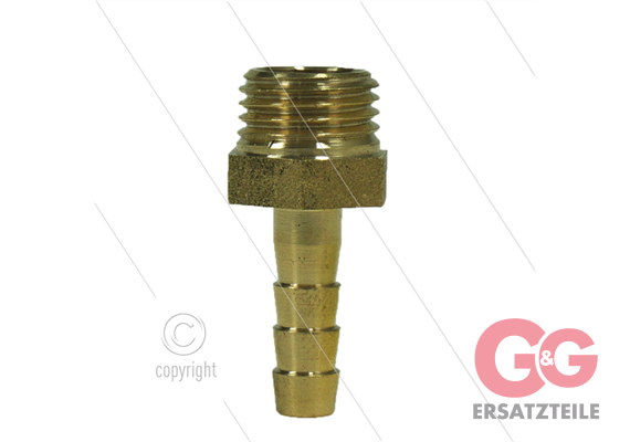 Schlauchtülle - Messing - Ø6mm - 1/4" AG