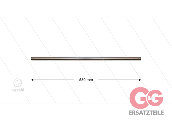 Strahlrohr - L=580mm - Edelstahl - gerade - 400 Bar - max 150°C - 2 x 1/8" AG