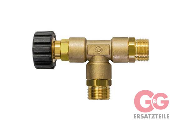 T-Stück M22x1,5AG : M22x1,5AG : M22x1,5IG Messing 350 bar