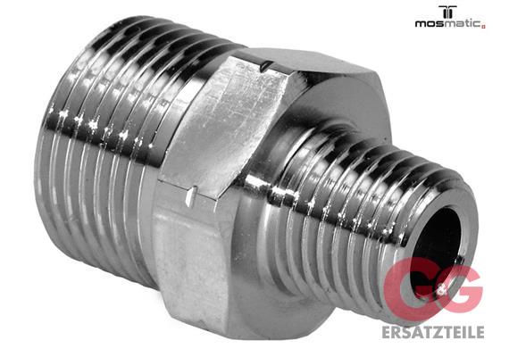 Verschraubung-Quick, MS/vernickelt VER-QVS-07 M21x1,5-M 1/4"NPT-M L=33 SW22