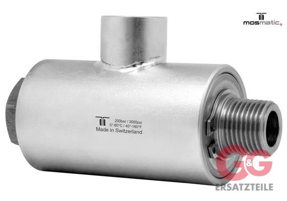 Winkeldrehgelenk gross, mit Lagerschutz, rf WDRS-13 G1/2"F G1/2"kM H=80 ø25 INOX