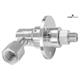 Drehgelenk-90° mit Flansch, Karbid/rf DYF-06-90° G3/8"F G1/4"M