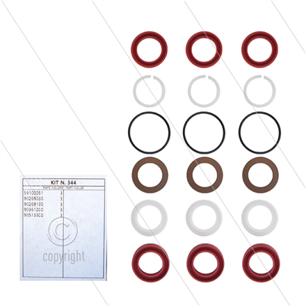 Kit 344 - Manschettensatz Ø20mm für 3 Plunger - Serie C3W