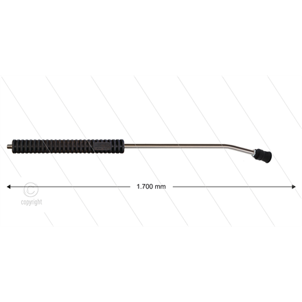 MT3 - Lanze - L=1700mm - gebogen - Edelstahl - umspritzter Isolierung 2 x L=290mm