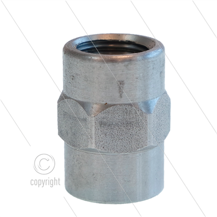 Muffe 1/4" IG BSP x 1/8" IG NPT - Edelstahl - mit Sechskant