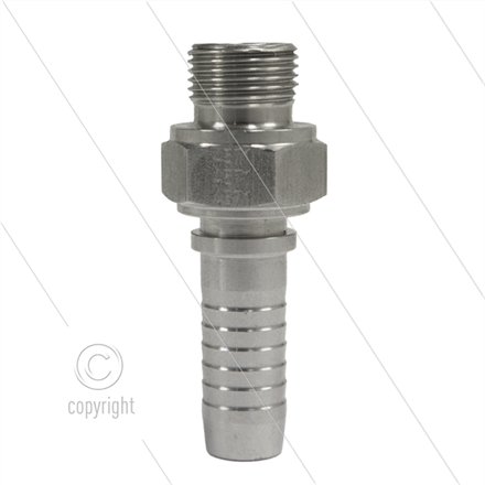 Pressnippel (PH) - Edelstahl - DN10 (3/8") - 3/8" AGR - SW22