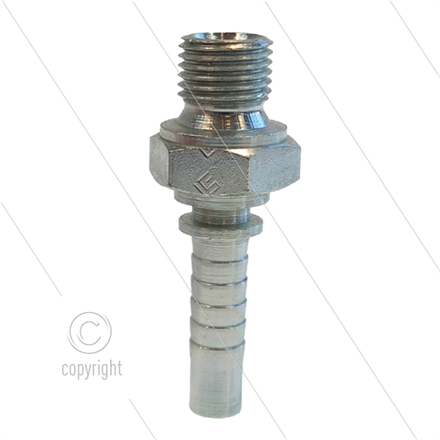 Pressnippel - Stahl - DN08 (5/16") - 1/4" AGR - SW19