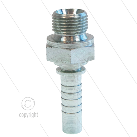 Pressnippel - Stahl - DN10 (3/8") - 3/8" AGR - SW22