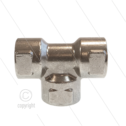 T-Stück - Edelstahl - 3 x 1/2" IG BSP - 600 Bar