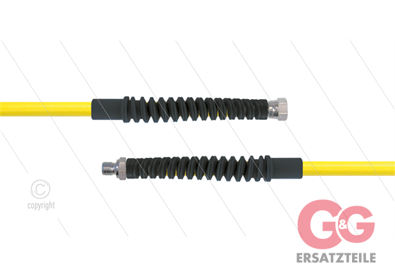 Carwash Titan-Slide Schlauch gelb DN06 - 4,0m - 3/8" DKR x 3/8" AGR - 2x SKS schwarz